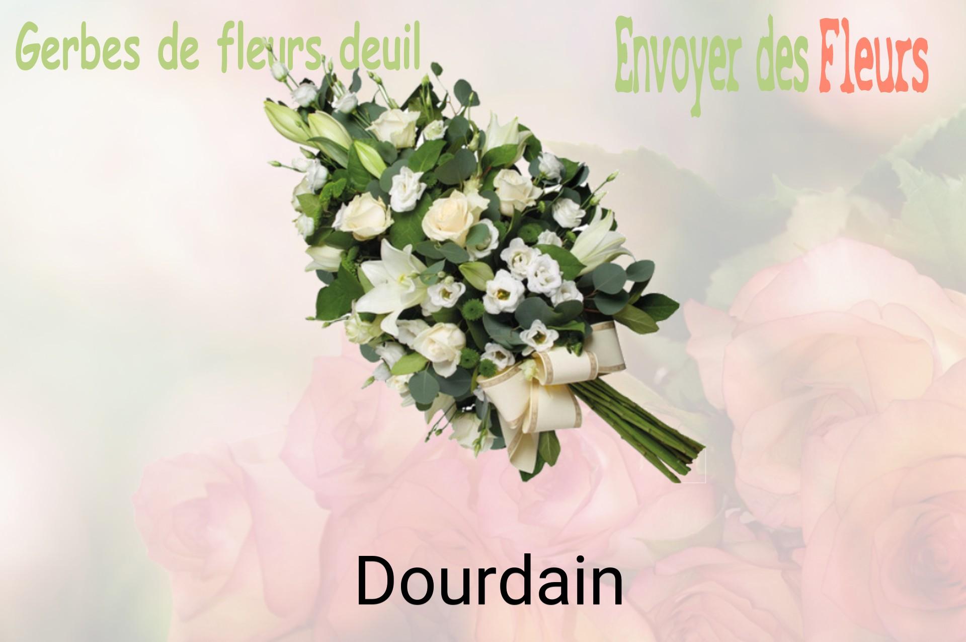Gerbe de fleurs de deuil livrée à Dourdain